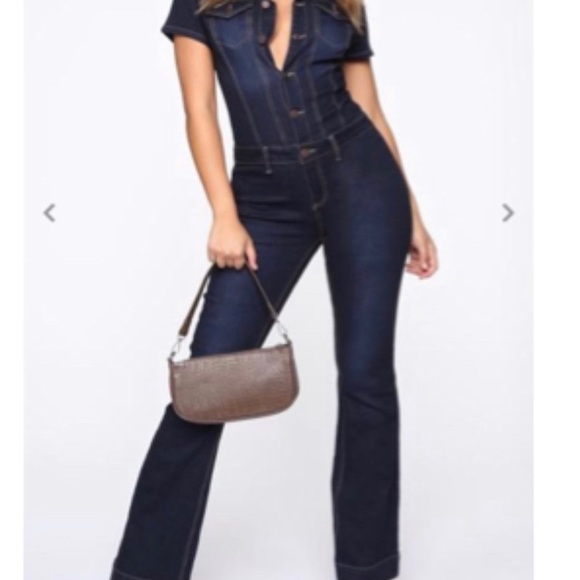 Fashion Nova Denim Jumpsuit - Picture 2 of 3